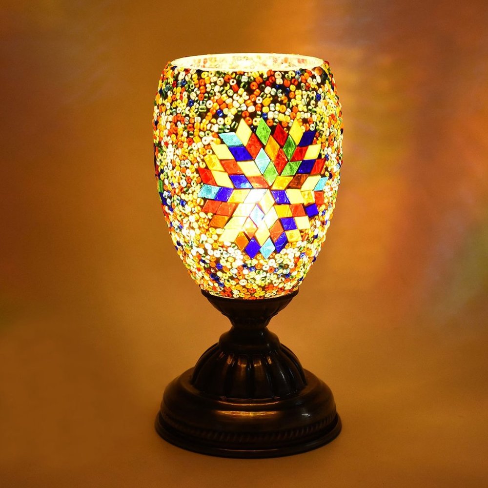 Handcrafted Multi Color Mosaic Turkish Table Lamp